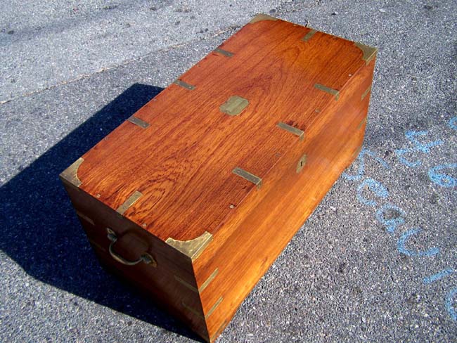 A beautiful 19th century Teakwood Campaign chest — image 2